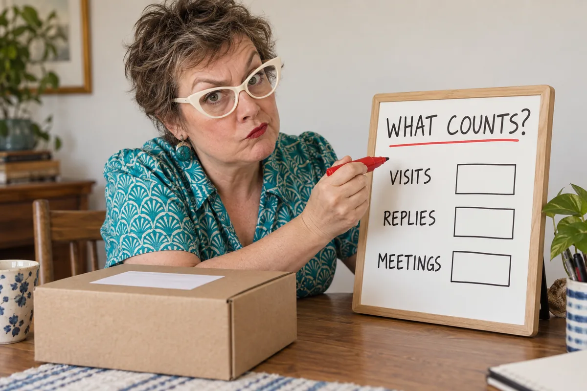 A woman reviewing a project checklist